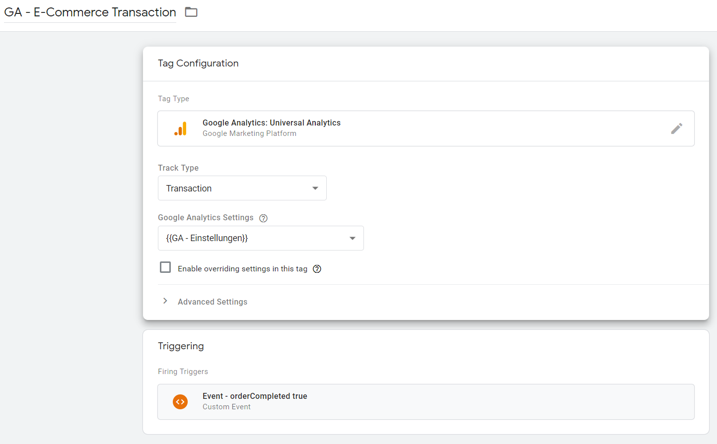 E-Commerce Transaction Tag
