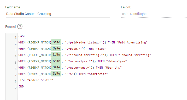 Data Studio Content Grouping