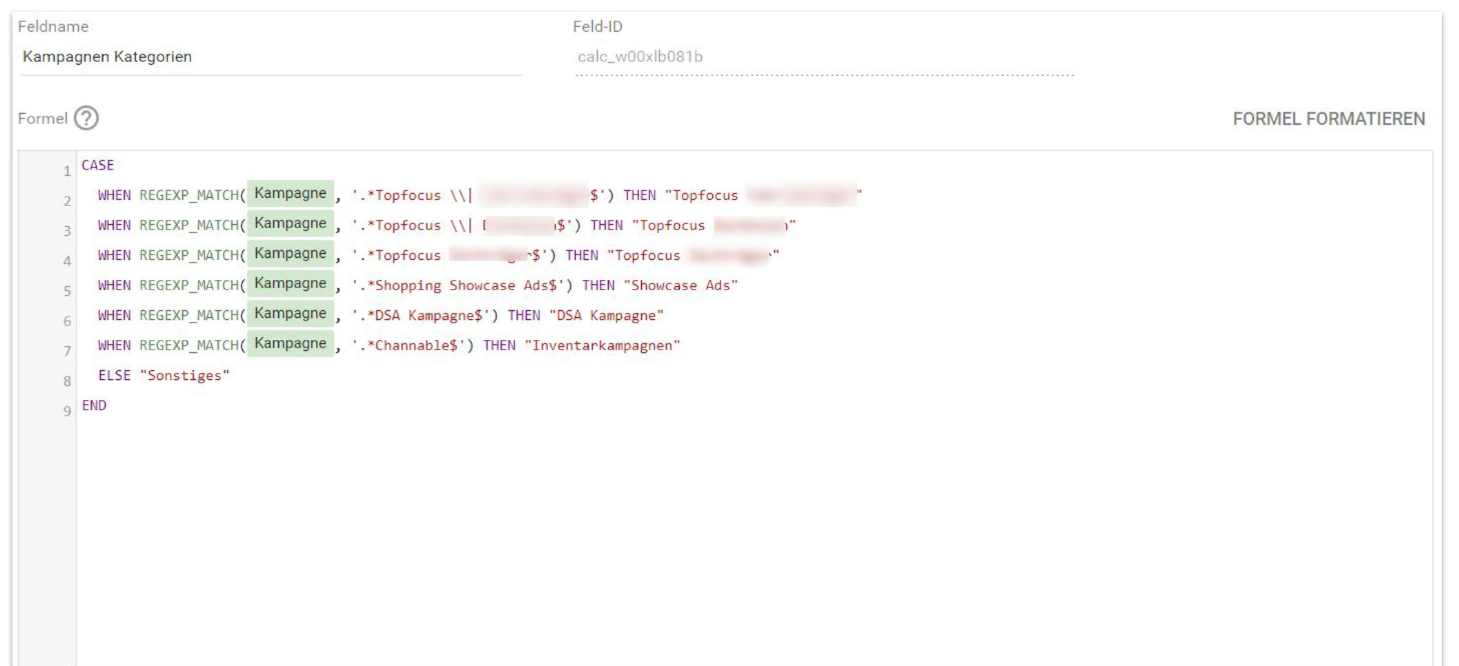 Beispielcode zur Erstellung berechneter Felder in Google Looker Studio
