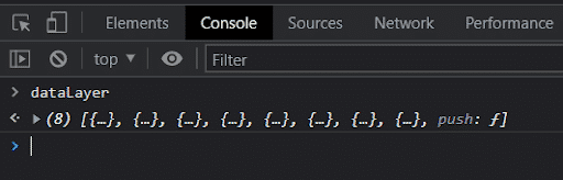 Data Layer in Console