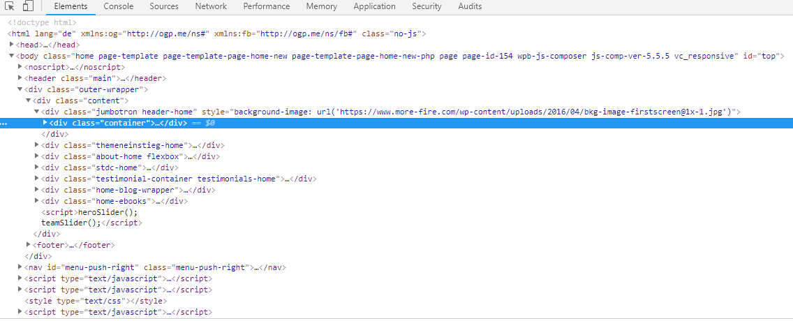 Quelltextanalyse für SEO auf einer Website