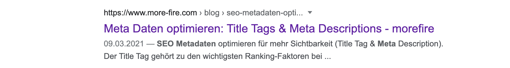 Zusammenspiel von Title Tag und Meta Description