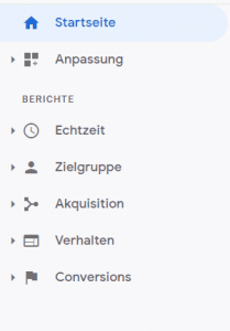 Benutzerdefinierte Einstellungen in Google Analytics