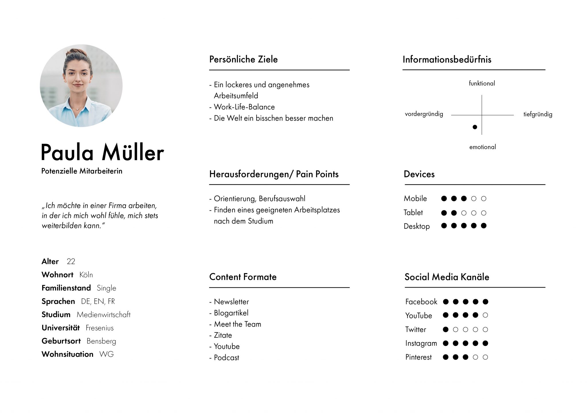 Beispiel einer Buyer Persona Setcard