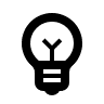 Minimalistisches Glühbirnen-Icon, das für Kreativität und neue Ideen steht