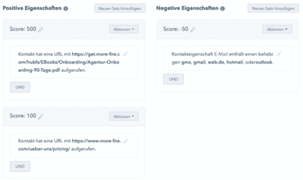 Hubspot Leadscoring 1 mit morefire
