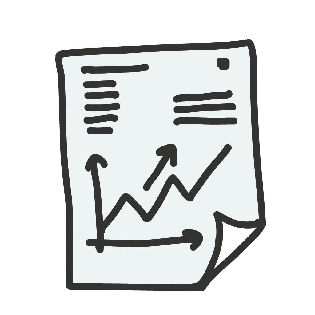 Gezeichnetes Konzept mit Pfeilen und Wachstumsdiagramm, symbolisiert erfolgreiche Planung