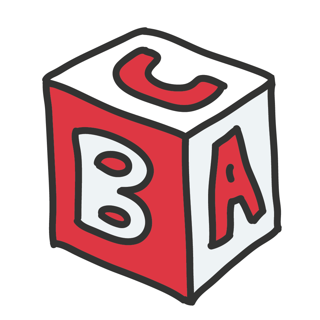 Icon eines modularen Bausteinsystems mit den Buchstaben A, B, und C