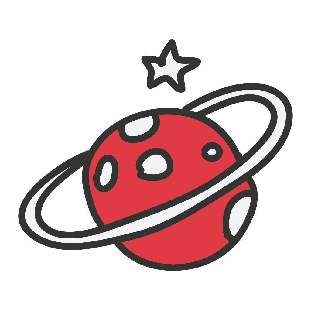 Illustration eines Planeten mit einem Stern, die Universal Search Optimierung symbolisiert