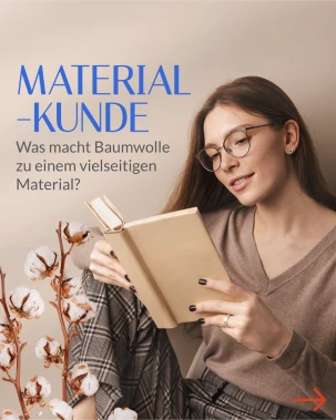 Carousel Post für Social Media zum Thema Materialkunde Baumwolle