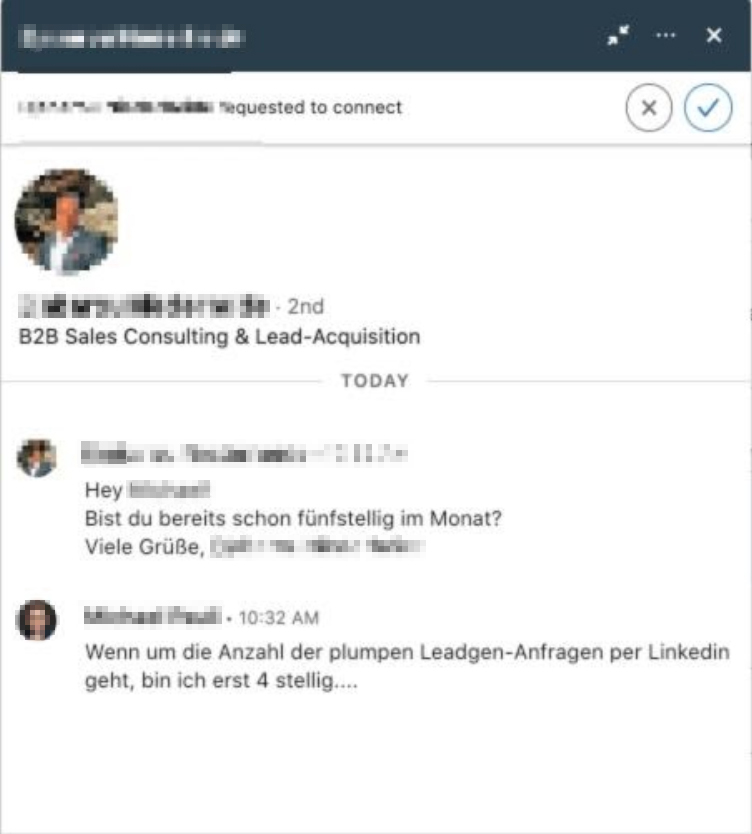 Schlechte LinkedIn Kontaktanfragen 2