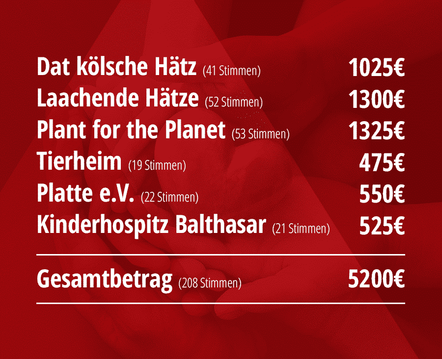 Spendenverteilung und Ergebnisse der MoreFire Weihnachtsaktion 2020