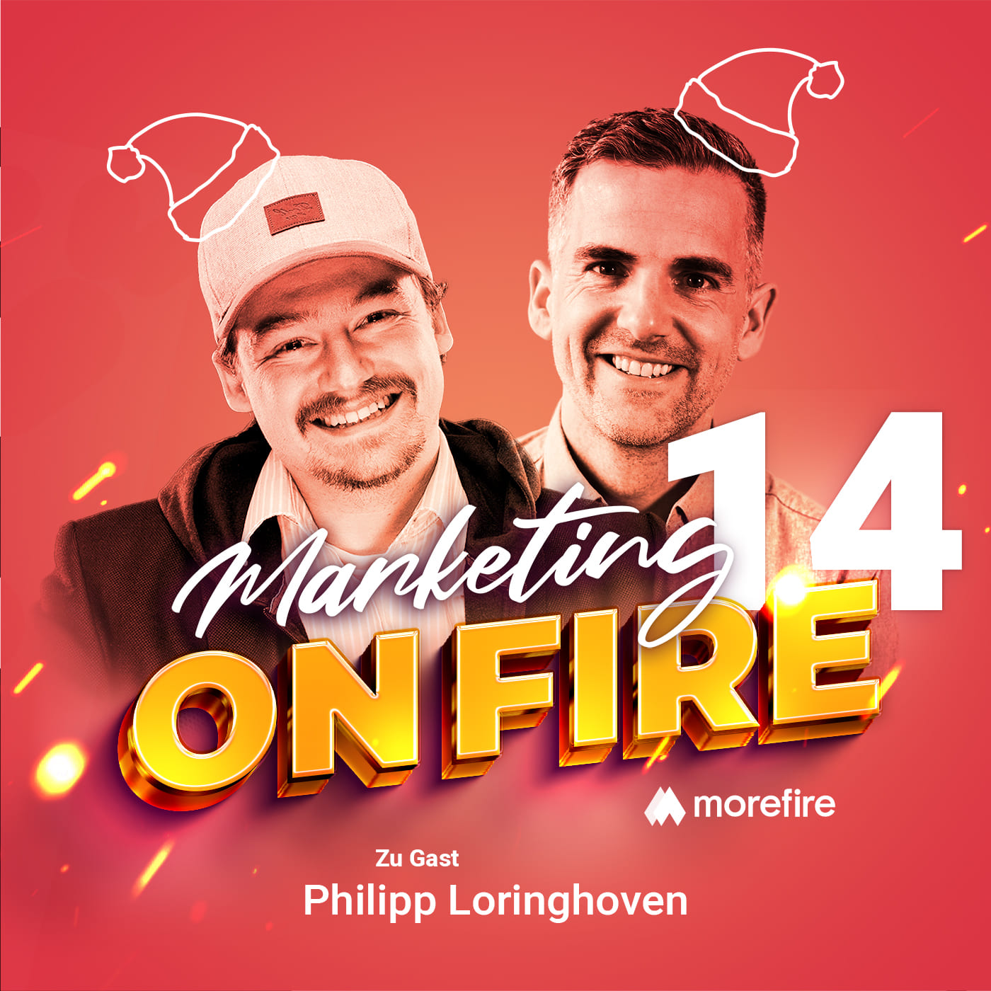 Philipp Loringhoven und Moderator Robin Heintze im Podcast Marketing on Fire – Advent-Folge 14