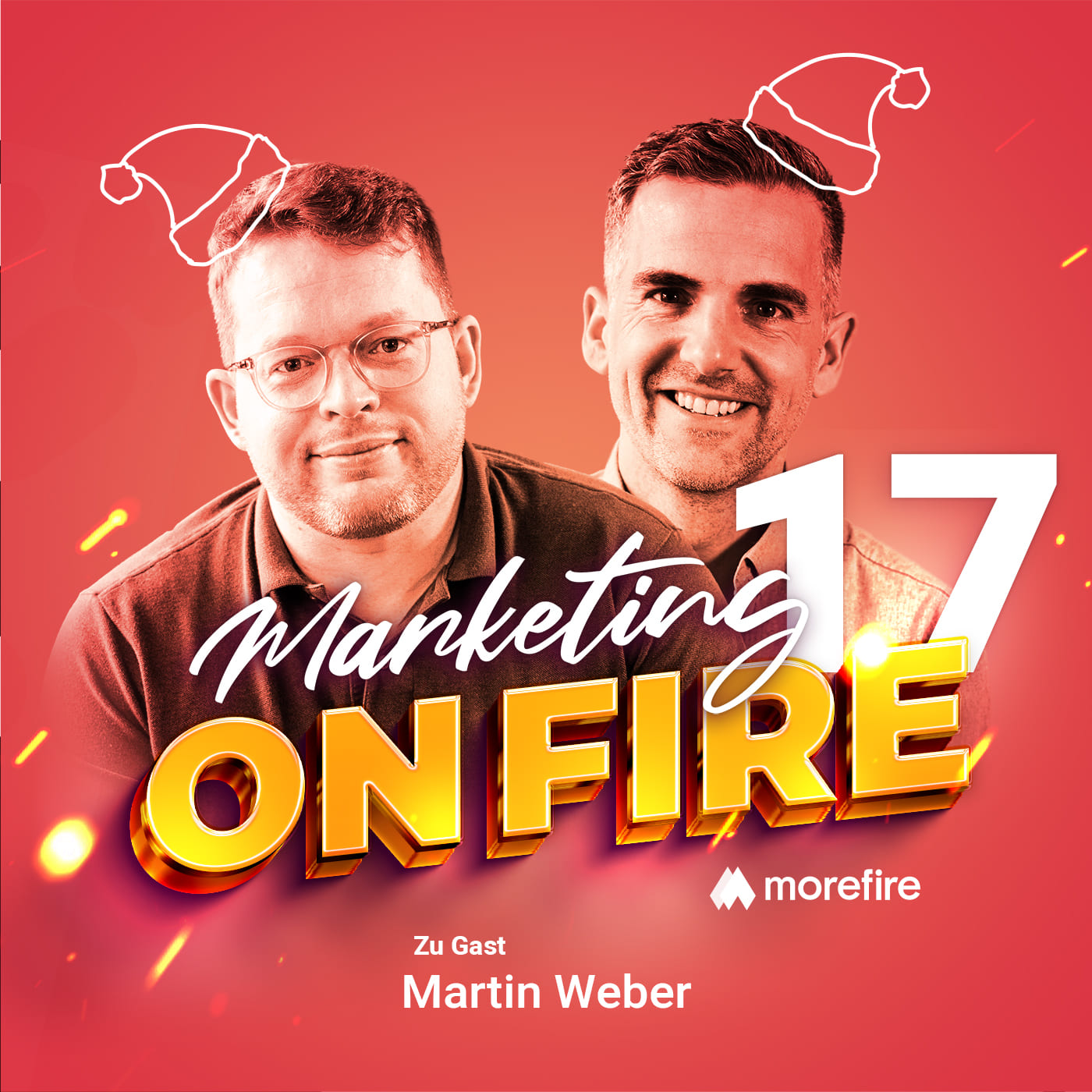 Podcast-Cover 'Marketing on Fire' mit Robin Heintze und Martin Weber