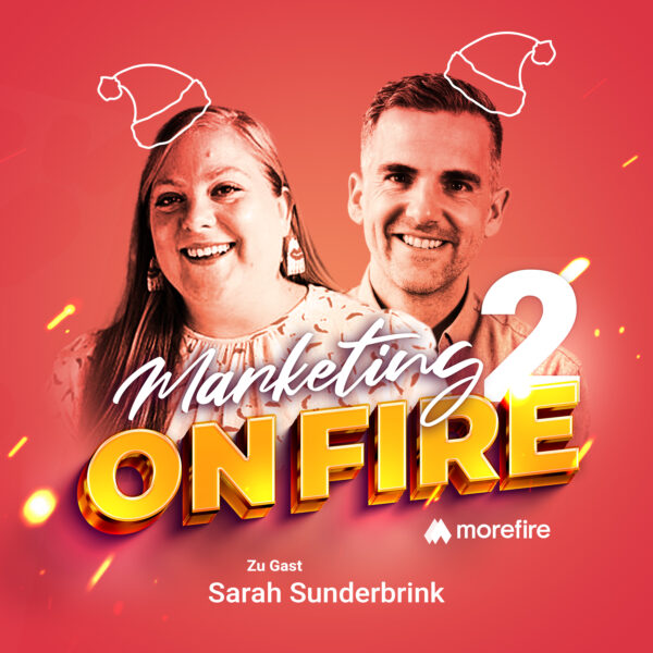 Podcast-Cover 'Marketing on Fire' mit Robin Heintze und Sarah Sunderbrink