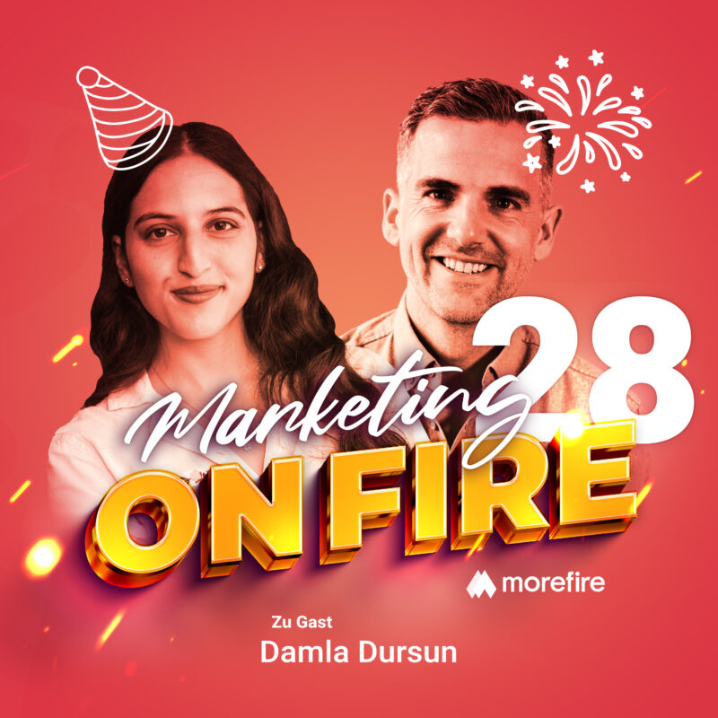 Podcast-Cover 'Marketing on Fire' mit Robin Heintze und Damla Dursun