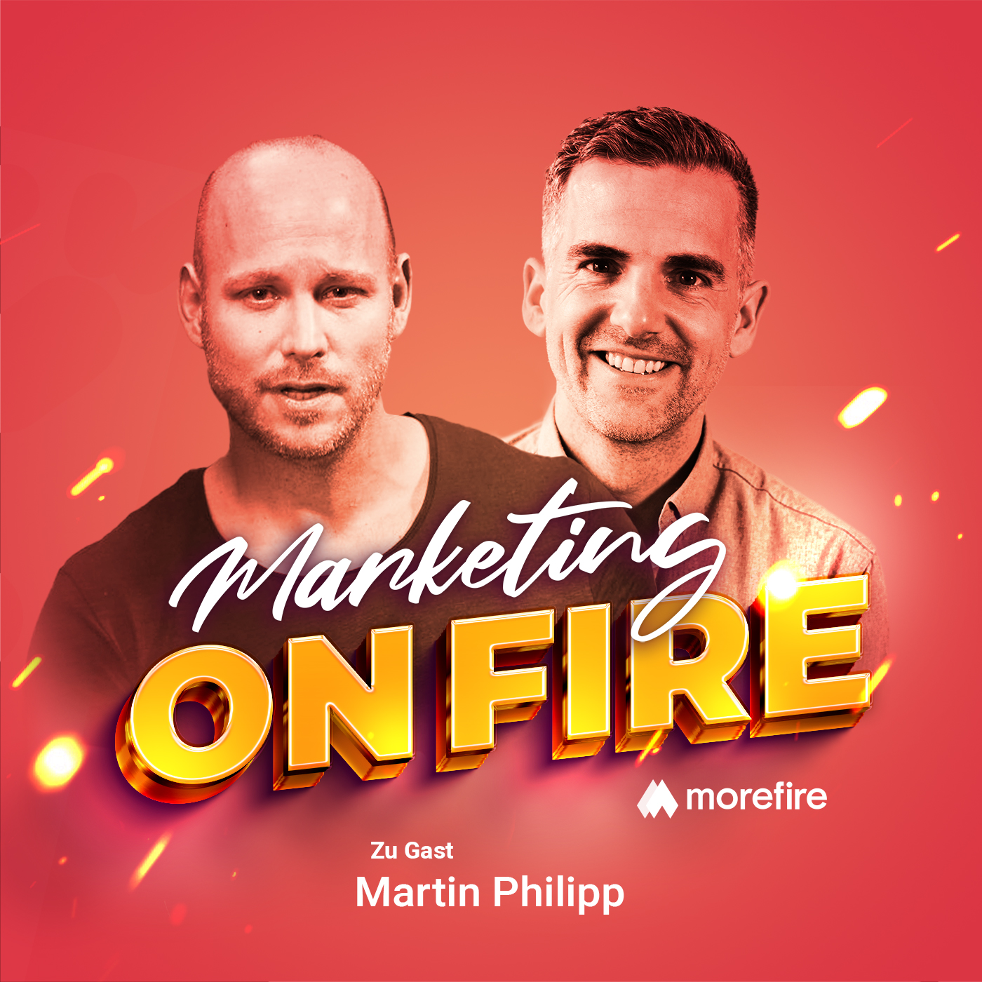 Robin Heintze zusammen mit Martin Philipp in der Podcastfolge 211 von morefire Marketing on Fire