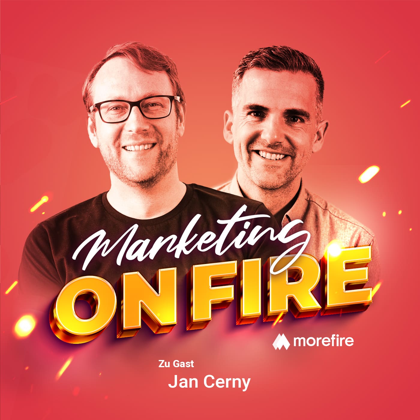 Jan Cerny und Moderator Robin Heintze im Podcast Marketing on Fire