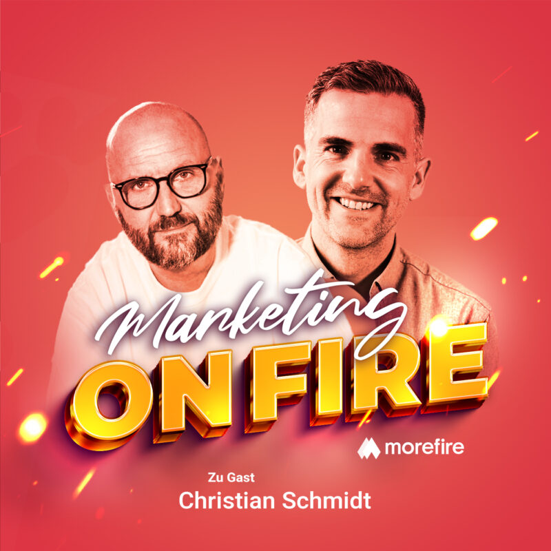 Marketing on fire Podcast Cover mit Robin Heintze und Christian Schmidt