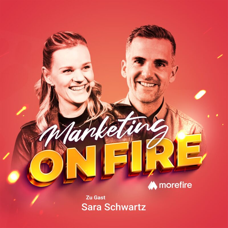 Marketing on Fire KI Sprechstunde Podcast Cover mit Robin Heintze und Sara Schwartz
