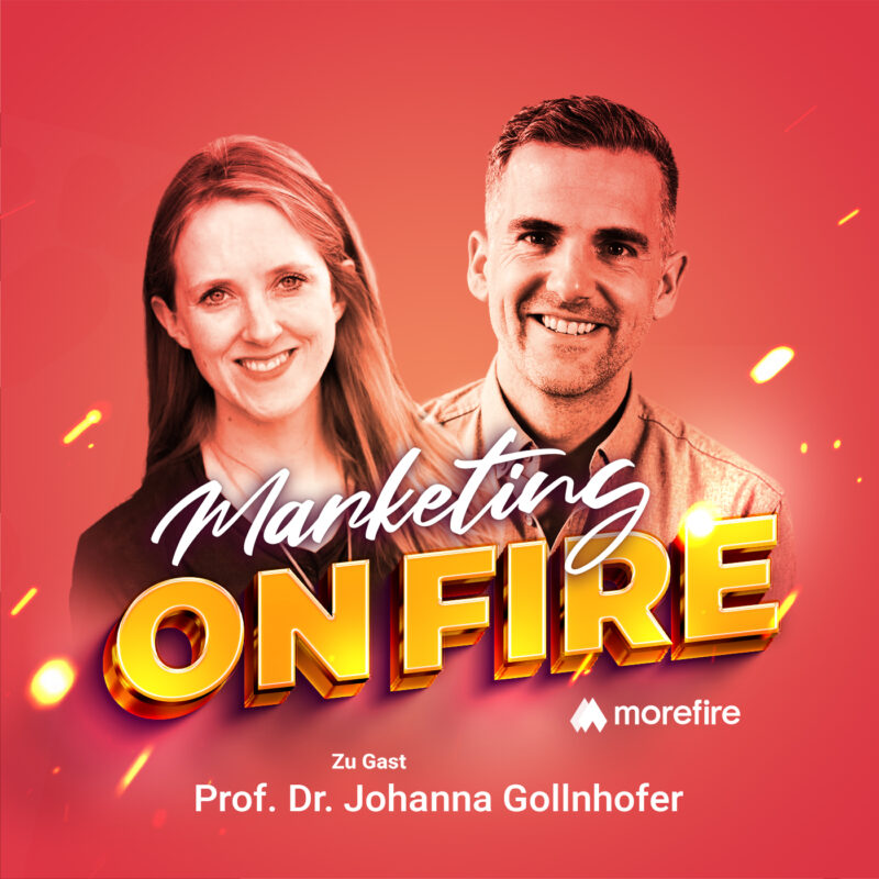 Marketing on Fire KI Sprechstunde Podcast Cover mit Robin Heintze und Prof. Dr. Johanna Gollnhofer
