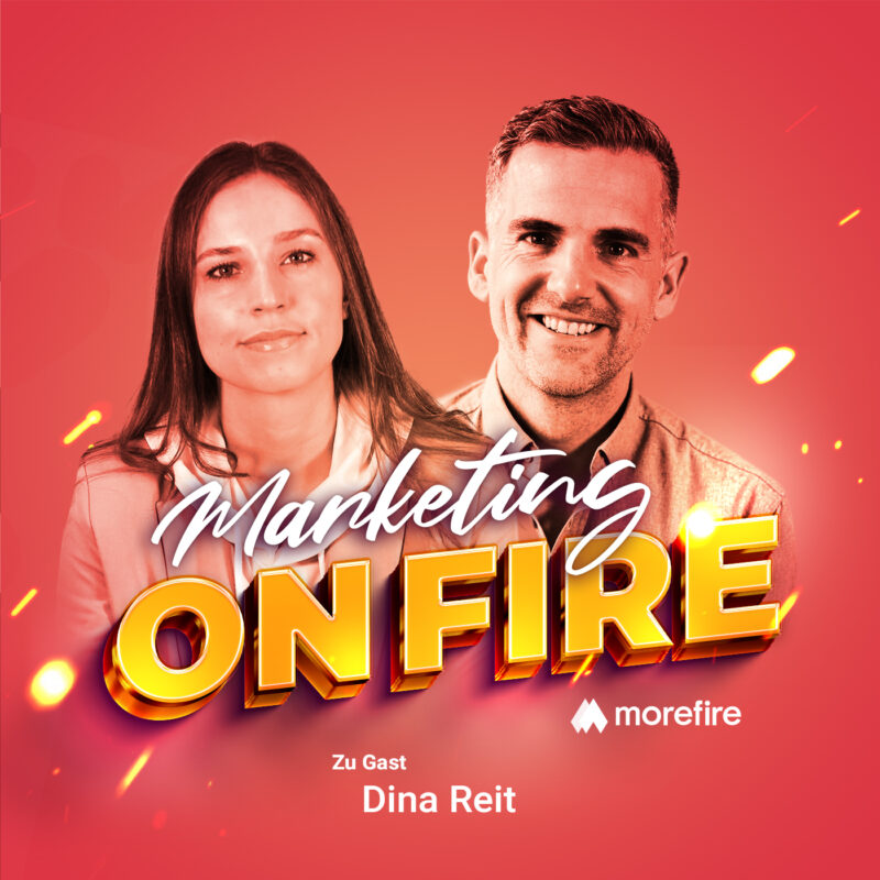 Cover des Marketing on fire Podcasts mit Robin Heintze und Dina Reit