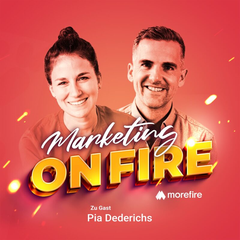Marketing on fire Podcast Cover mit Robin Heintze und Pia Dederichs
