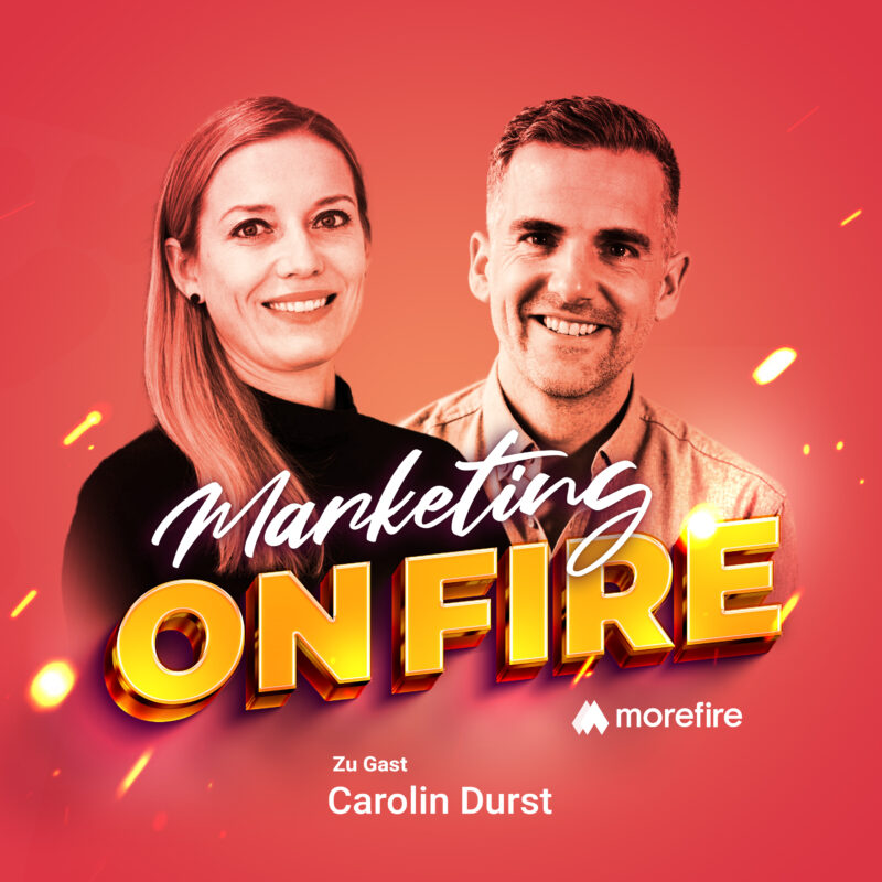 Marketing on Fire Podcast Cover mit Robin Heintze und Carolin Durst 