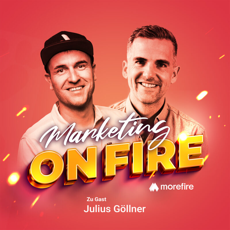 Marketing on Fire Podcast Cover mit Robin Heintze und Julius Göllner
