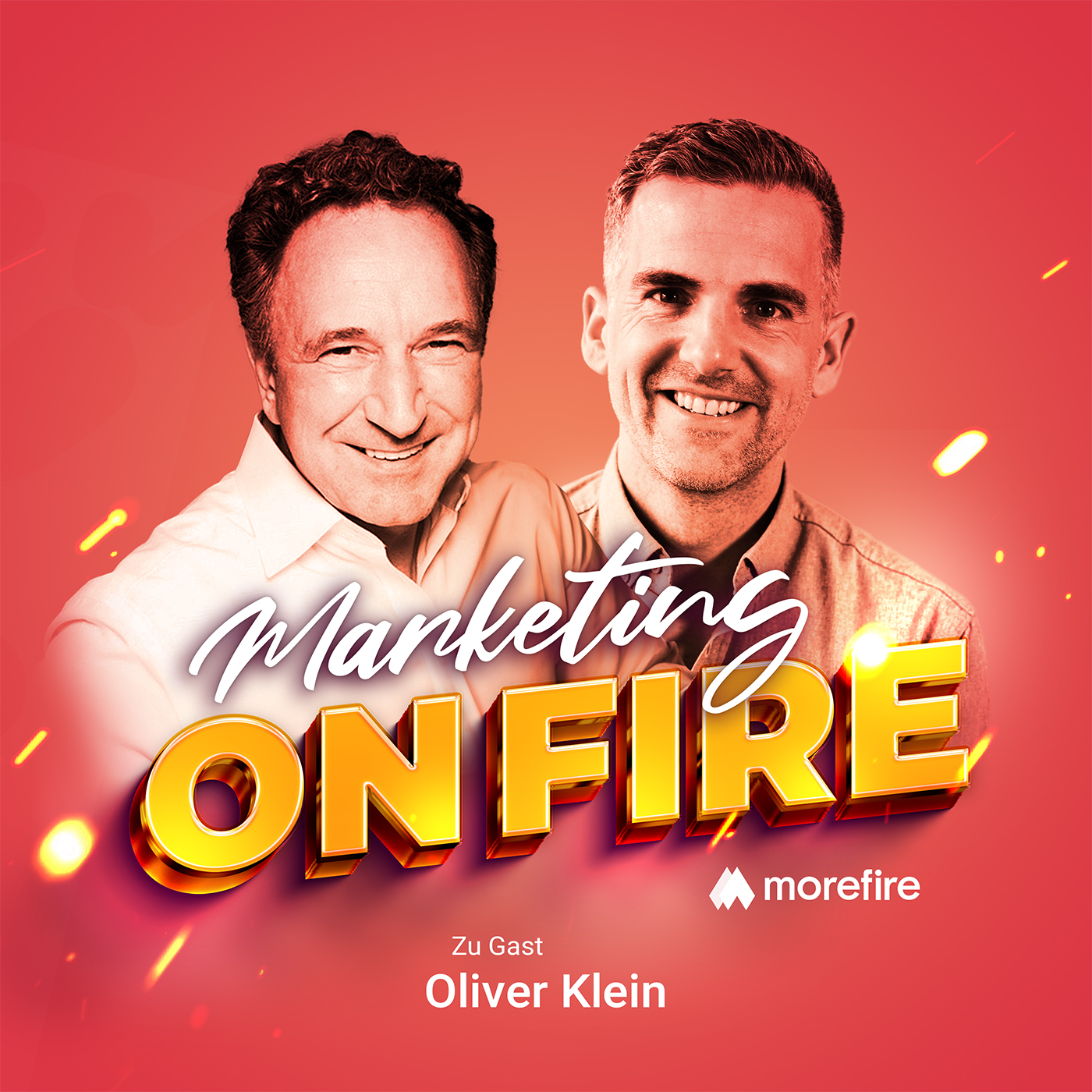 Podcast Cover von Marketing on Fire mit Robin Heintze und Oliver Klein