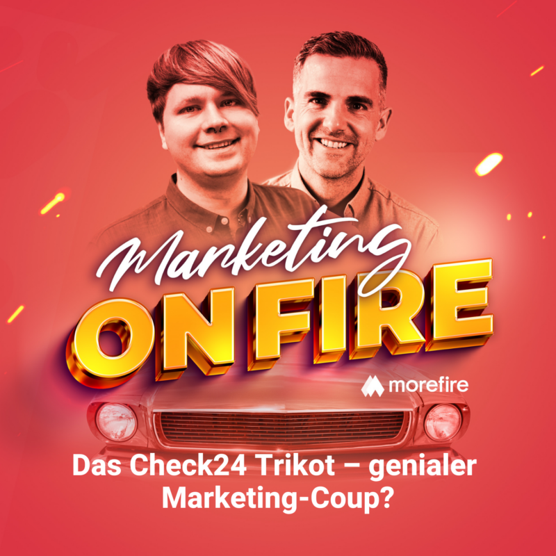 Podcast-Cover „Marketing on Fire“ mit Robin Heintze und Co-Moderator