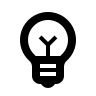 Schwarzes Glühbirnen-Icon als Symbol für Ideen, Kreativität und Innovation