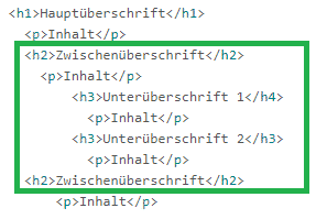Richtige, geschachtelte Reihenfolge von Überschriften