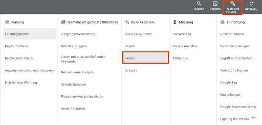 Scripte in Google Ads einbinden