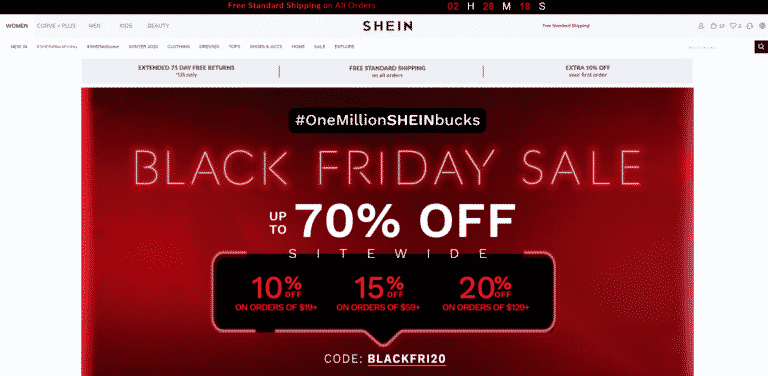 Shein Black Friday Sale – Bis zu 70 % Rabatt auf Mode