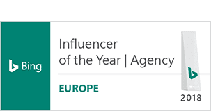 Bing Influencer of the Year 2018 Badge von morefire, zeigt Auszeichnung als Influencer des Jahres