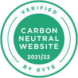 Carbon Neutral Website Badge von morefire, zeigt klimaneutrale Website