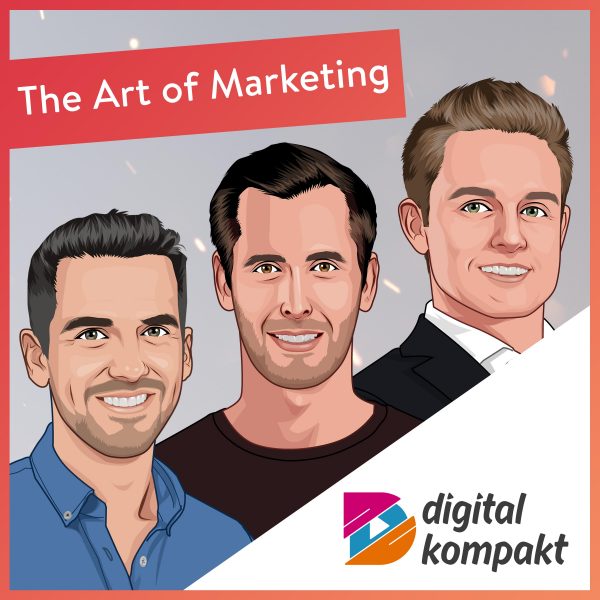 Podcast-Cover „The Art of Marketing“ mit Robin Heintze, Simon Mayr und Sebastian Frank
