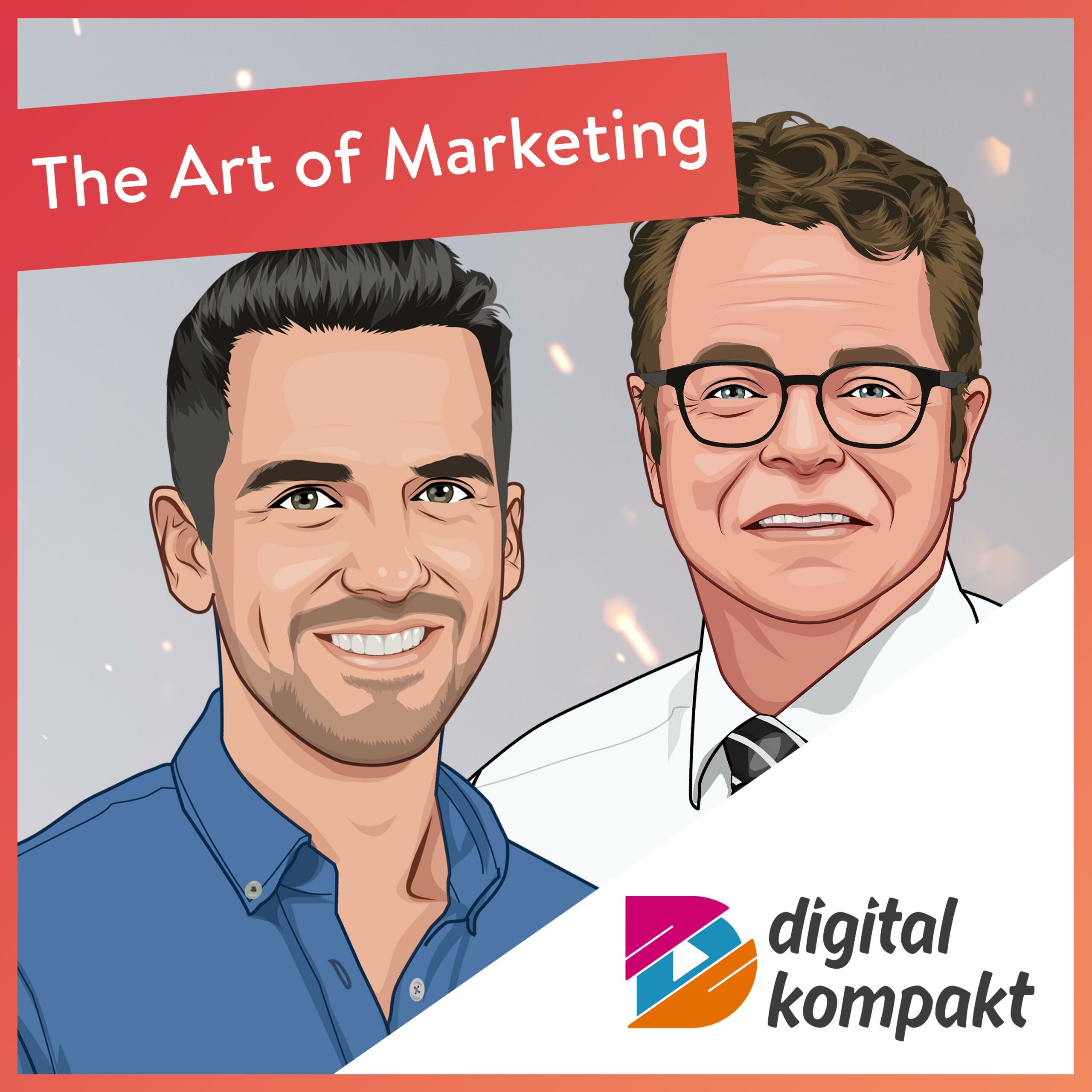 Podcast-Cover „The Art of Marketing“ mit Rainer Grill und Co-Moderator